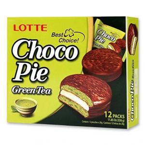 Lotte - Choco Pie Green Tea 12 Individual Packs 336 g