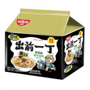 NISSIN Instant Noodle Black Garlic Oil Tonkotsu Noodle 100g*5*6